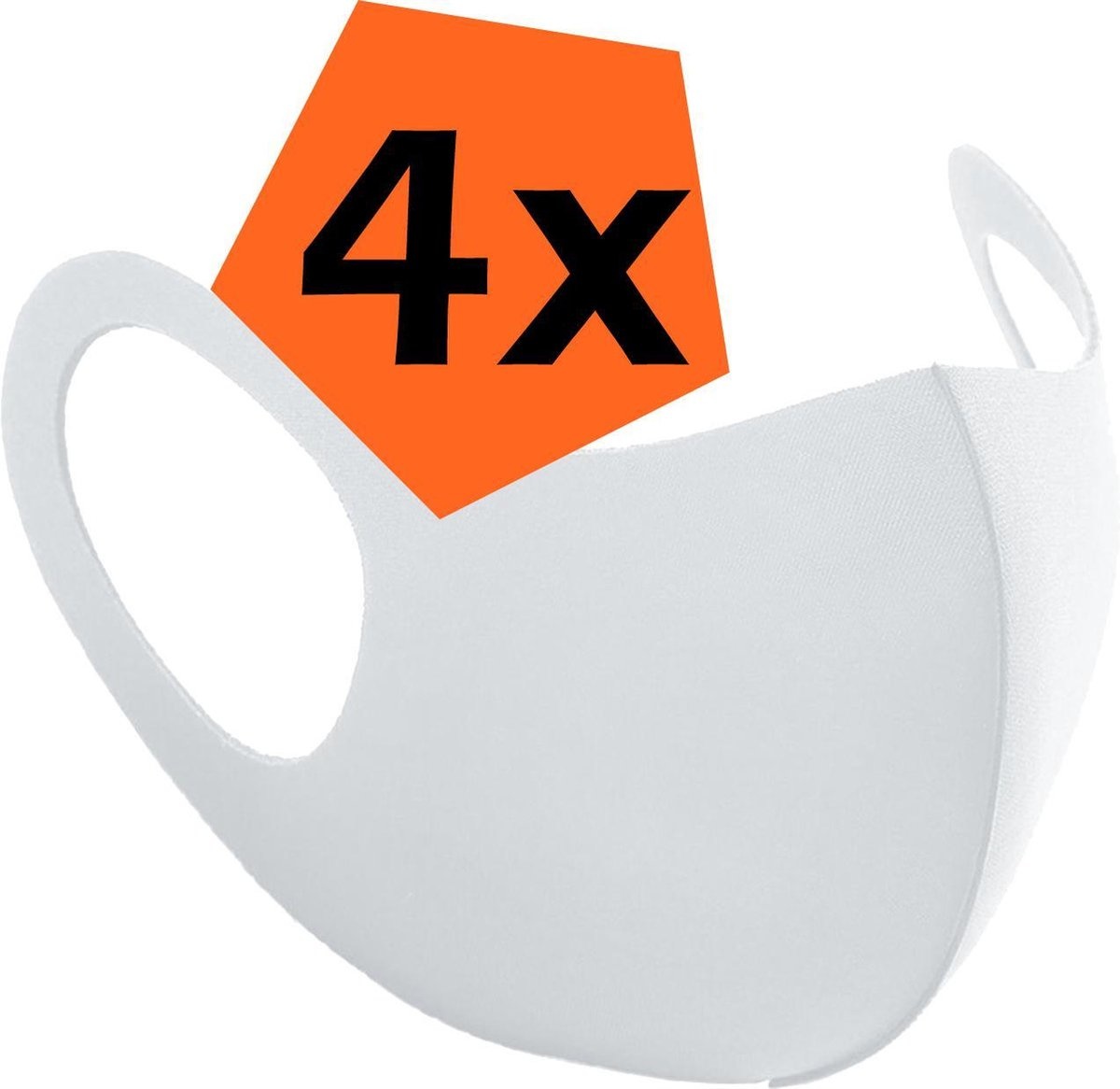 Nomfy Mondkapje Wasbaar Wit Mondmasker Wasbaar Mondkapje Wasbare Mondkapjes Universeel - 4 PACK