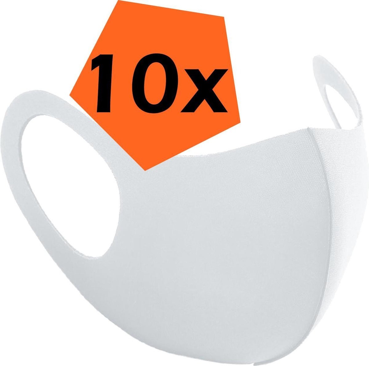 Nomfy Mondkapje Wasbaar Wit Mondmasker Wasbaar Mondkapje Wasbare Mondkapjes Universeel - 10 PACK