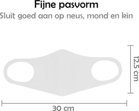 Nomfy Mondkapje Wasbaar Wit Mondmasker Wasbaar Mondkapje Wasbare Mondkapjes Universeel - 10 PACK