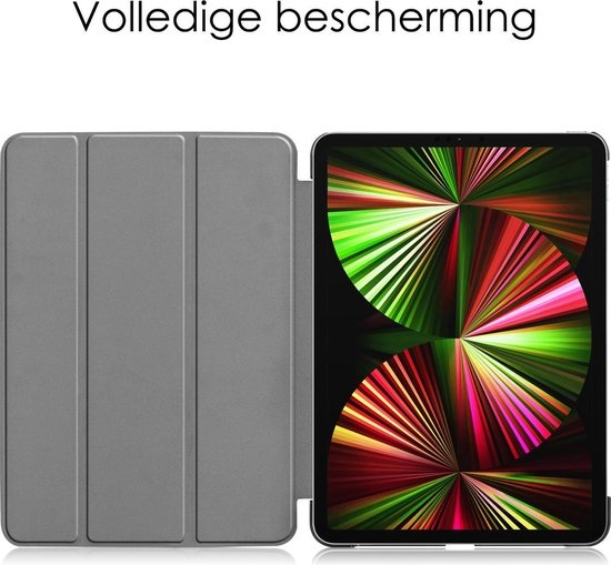NoXx Hoesje Geschikt voor iPad Pro 2021 (12,9 inch) Hoesje Case Hard Cover Hoes Book Case - Grijs