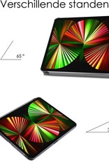 NoXx Hoesje Geschikt voor iPad Pro 2021 (12,9 inch) Hoesje Case Hard Cover Hoes Book Case - Donkergroen