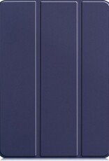 Nomfy Hoes Geschikt voor iPad Pro 2021 (12,9 inch) Hoes Tri-fold Tablet Hoesje Case - Hoesje Geschikt voor iPad Pro 12,9 inch (2021) Hoesje Hardcover Bookcase - Donkerblauw
