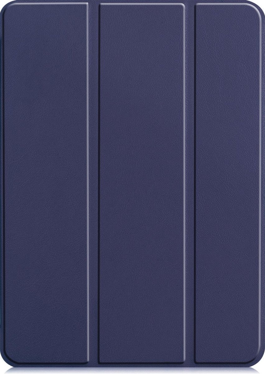 Nomfy Hoes Geschikt voor iPad Pro 2021 (12,9 inch) Hoes Tri-fold Tablet Hoesje Case - Hoesje Geschikt voor iPad Pro 12,9 inch (2021) Hoesje Hardcover Bookcase - Donkerblauw