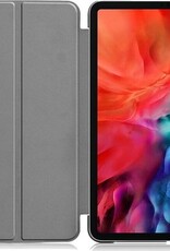 Nomfy Hoes Geschikt voor iPad Pro 2021 (12,9 inch) Hoes Tri-fold Tablet Hoesje Case - Hoesje Geschikt voor iPad Pro 12,9 inch (2021) Hoesje Hardcover Bookcase - Donkerblauw