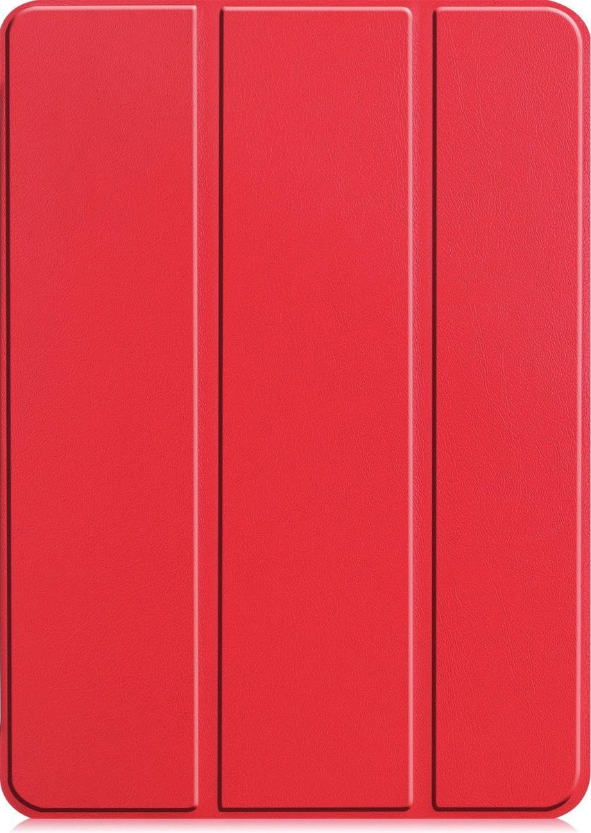 Nomfy Hoes Geschikt voor iPad Pro 2021 (12,9 inch) Hoes Tri-fold Tablet Hoesje Case - Hoesje Geschikt voor iPad Pro 12,9 inch (2021) Hoesje Hardcover Bookcase - Rood