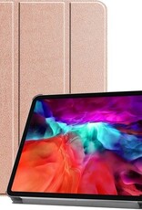 Nomfy Hoes Geschikt voor iPad Pro 2021 (12,9 inch) Hoes Tri-fold Tablet Hoesje Case - Hoesje Geschikt voor iPad Pro 12,9 inch (2021) Hoesje Hardcover Bookcase - Rosé goud