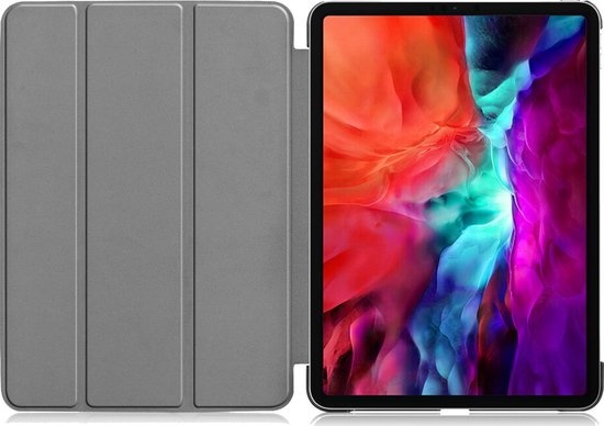 Nomfy Hoes Geschikt voor iPad Pro 2021 (12,9 inch) Hoes Tri-fold Tablet Hoesje Case - Hoesje Geschikt voor iPad Pro 12,9 inch (2021) Hoesje Hardcover Bookcase - Rosé goud