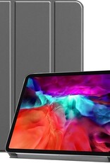 Nomfy Hoes Geschikt voor iPad Pro 2021 (12,9 inch) Hoes Tri-fold Tablet Hoesje Case - Hoesje Geschikt voor iPad Pro 12,9 inch (2021) Hoesje Hardcover Bookcase - Grijs