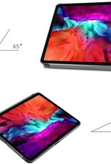 Nomfy Hoes Geschikt voor iPad Pro 2021 (12,9 inch) Hoes Tri-fold Tablet Hoesje Case - Hoesje Geschikt voor iPad Pro 12,9 inch (2021) Hoesje Hardcover Bookcase - Grijs
