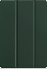Nomfy Hoes Geschikt voor iPad Pro 2021 (12,9 inch) Hoes Tri-fold Tablet Hoesje Case - Hoesje Geschikt voor iPad Pro 12,9 inch (2021) Hoesje Hardcover Bookcase - Donkergroen