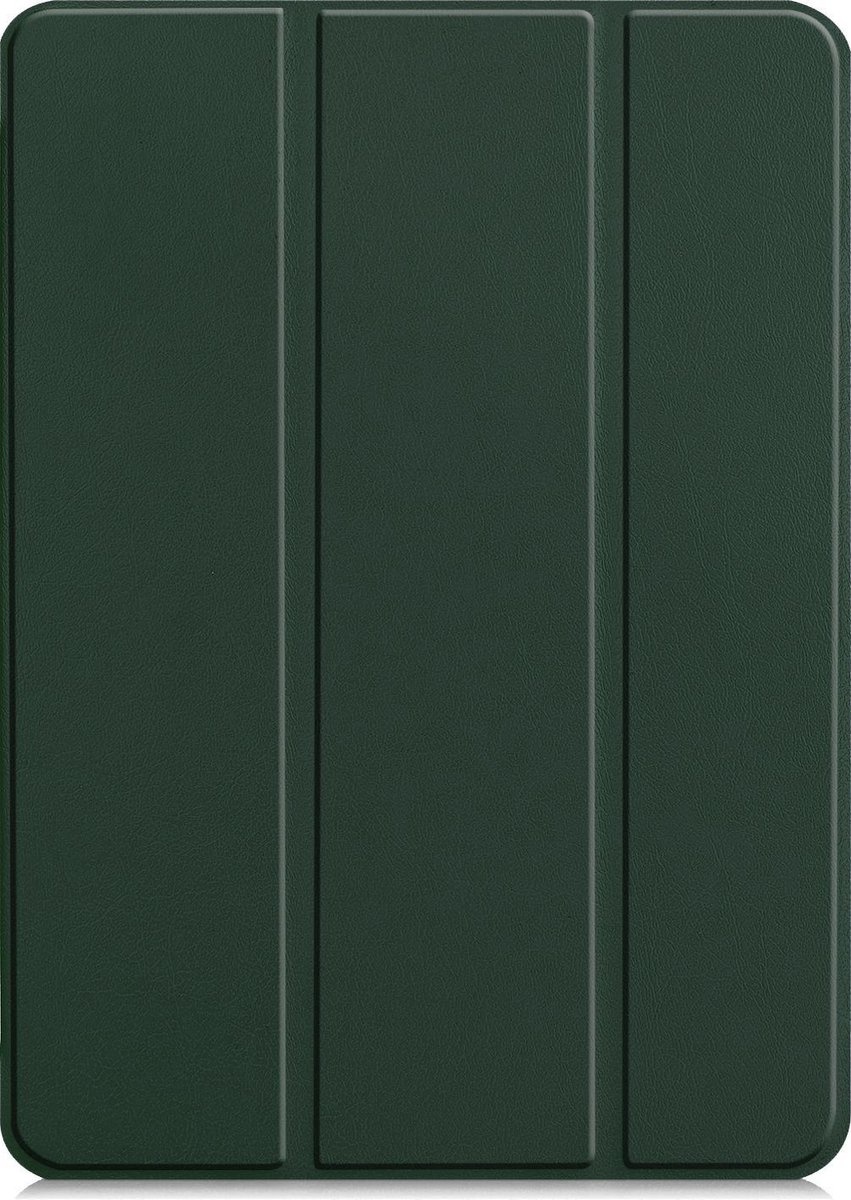 Nomfy Hoes Geschikt voor iPad Pro 2021 (12,9 inch) Hoes Tri-fold Tablet Hoesje Case - Hoesje Geschikt voor iPad Pro 12,9 inch (2021) Hoesje Hardcover Bookcase - Donkergroen