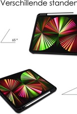 NoXx Hoesje Geschikt voor iPad Pro 2021 (12,9 inch) Hoesje Case Hard Cover Hoes Book Case Met Uitsparing Geschikt voor Apple Pencil - Zwart