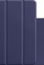 NoXx Hoesje Geschikt voor iPad Pro 2021 (12,9 inch) Hoesje Case Hard Cover Hoes Book Case Met Uitsparing Geschikt voor Apple Pencil - Donkerblauw