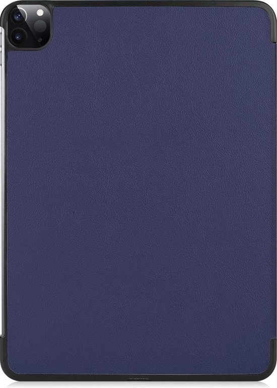 NoXx Hoesje Geschikt voor iPad Pro 2021 (12,9 inch) Hoesje Case Hard Cover Hoes Book Case Met Uitsparing Geschikt voor Apple Pencil - Donkerblauw
