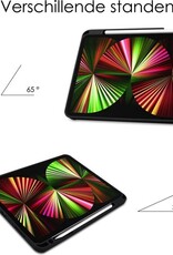NoXx Hoesje Geschikt voor iPad Pro 2021 (12,9 inch) Hoesje Case Hard Cover Hoes Book Case Met Uitsparing Geschikt voor Apple Pencil - Donkerblauw