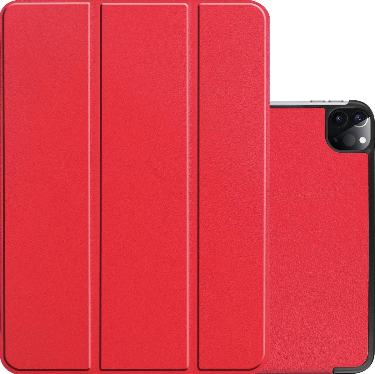 NoXx Hoesje Geschikt voor iPad Pro 2021 (12,9 inch) Hoesje Case Hard Cover Hoes Book Case Met Uitsparing Geschikt voor Apple Pencil - Rood