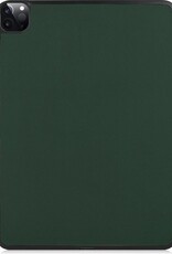 NoXx Hoesje Geschikt voor iPad Pro 2021 (12,9 inch) Hoesje Case Hard Cover Hoes Book Case Met Uitsparing Geschikt voor Apple Pencil - Donkergroen