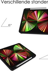 NoXx Hoesje Geschikt voor iPad Pro 2021 (12,9 inch) Hoesje Case Hard Cover Hoes Book Case Met Uitsparing Geschikt voor Apple Pencil - Donkergroen