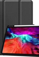 Nomfy Hoes Geschikt voor iPad Pro 2021 (12,9 inch) Hoes Tri-fold Tablet Hoesje Case Met Uitsparing Geschikt voor Apple Pencil - Hoesje Geschikt voor iPad Pro 12,9 inch (2021) Hoesje Hardcover Bookcase - Zwart
