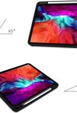 Nomfy Hoes Geschikt voor iPad Pro 2021 (12,9 inch) Hoes Tri-fold Tablet Hoesje Case Met Uitsparing Geschikt voor Apple Pencil - Hoesje Geschikt voor iPad Pro 12,9 inch (2021) Hoesje Hardcover Bookcase - Zwart