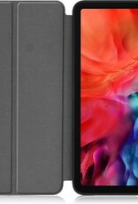 Nomfy Hoes Geschikt voor iPad Pro 2021 (12,9 inch) Hoes Tri-fold Tablet Hoesje Case Met Uitsparing Geschikt voor Apple Pencil - Hoesje Geschikt voor iPad Pro 12,9 inch (2021) Hoesje Hardcover Bookcase - Donkerblauw