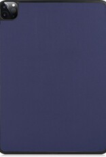 Nomfy Hoes Geschikt voor iPad Pro 2021 (12,9 inch) Hoes Tri-fold Tablet Hoesje Case Met Uitsparing Geschikt voor Apple Pencil - Hoesje Geschikt voor iPad Pro 12,9 inch (2021) Hoesje Hardcover Bookcase - Donkerblauw