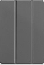 Nomfy Hoes Geschikt voor iPad Pro 2021 (12,9 inch) Hoes Tri-fold Tablet Hoesje Case Met Uitsparing Geschikt voor Apple Pencil - Hoesje Geschikt voor iPad Pro 12,9 inch (2021) Hoesje Hardcover Bookcase - Grijs