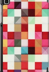 NoXx Hoesje Geschikt voor Samsung Galaxy Tab A7 Lite Hoesje Case Hard Cover Hoes Book Case - Blokken