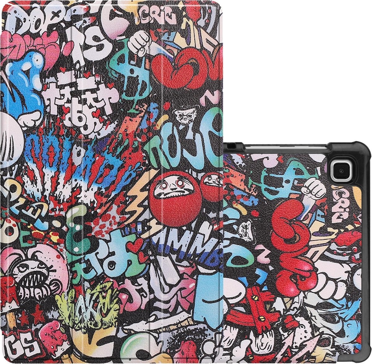 NoXx Hoesje Geschikt voor Samsung Galaxy Tab A7 Lite Hoesje Case Hard Cover Hoes Book Case - Graffity