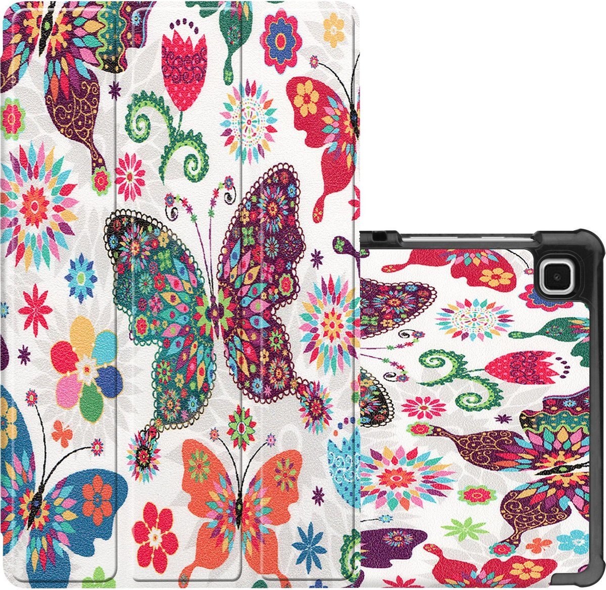 NoXx Hoesje Geschikt voor Samsung Galaxy Tab A7 Lite Hoesje Case Hard Cover Hoes Book Case - Vlinders