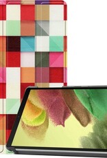 Nomfy Hoes Geschikt voor Samsung Galaxy Tab A7 Lite Hoes Tri-fold Tablet Hoesje Case - Hoesje Geschikt voor Samsung Tab A7 Lite Hoesje Hardcover Bookcase - Blokken