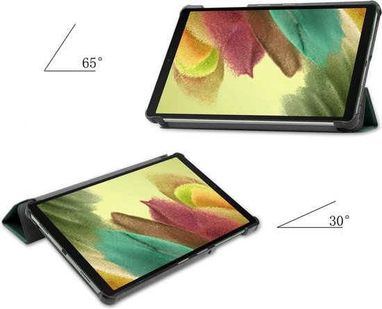 Nomfy Hoes Geschikt voor Samsung Galaxy Tab A7 Lite Hoes Tri-fold Tablet Hoesje Case - Hoesje Geschikt voor Samsung Tab A7 Lite Hoesje Hardcover Bookcase - Donkergroen