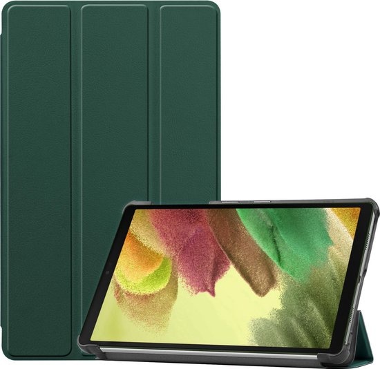 Nomfy Hoes Geschikt voor Samsung Galaxy Tab A7 Lite Hoes Tri-fold Tablet Hoesje Case - Hoesje Geschikt voor Samsung Tab A7 Lite Hoesje Hardcover Bookcase - Donkergroen