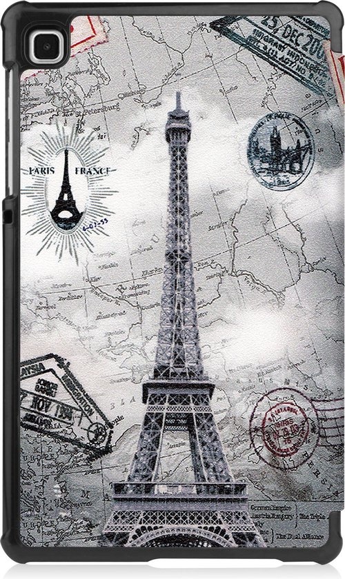 Nomfy Hoes Geschikt voor Samsung Galaxy Tab A7 Lite Hoes Tri-fold Tablet Hoesje Case - Hoesje Geschikt voor Samsung Tab A7 Lite Hoesje Hardcover Bookcase - Eiffeltoren