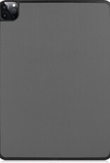 Nomfy Hoes Geschikt voor iPad Pro 2021 (12,9 inch) Hoes Tri-fold Tablet Hoesje Case Met Uitsparing Geschikt voor Apple Pencil - Hoesje Geschikt voor iPad Pro 12,9 inch (2021) Hoesje Hardcover Bookcase - Grijs