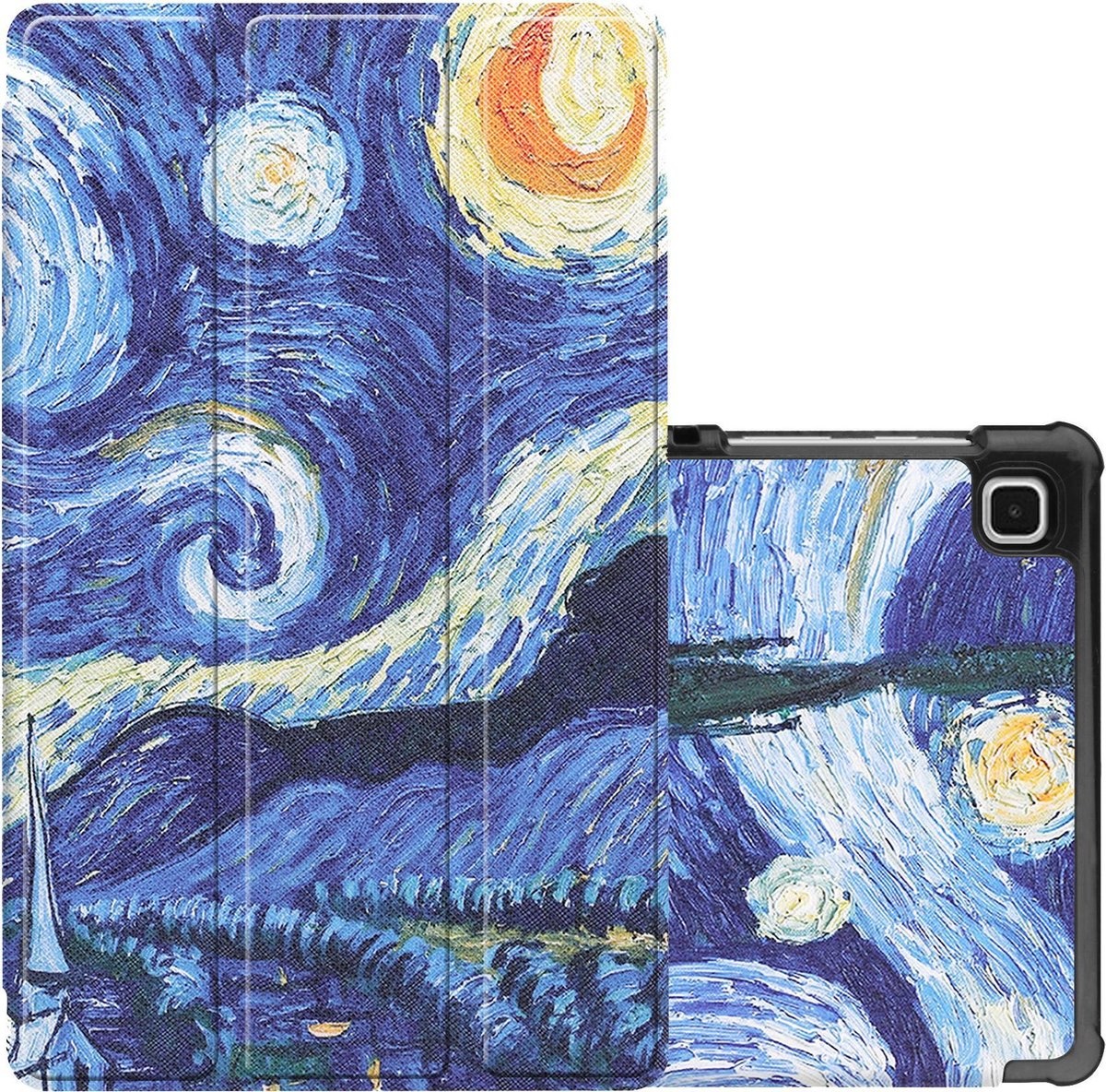 NoXx Hoesje Geschikt voor Samsung Galaxy Tab A7 Lite Hoesje Case Hard Cover Hoes Book Case - Sterrenhemel