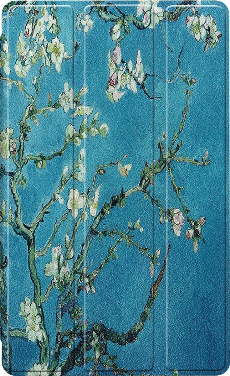 Nomfy Hoes Geschikt voor Samsung Galaxy Tab A7 Lite Hoes Tri-fold Tablet Hoesje Case - Hoesje Geschikt voor Samsung Tab A7 Lite Hoesje Hardcover Bookcase - Bloesem