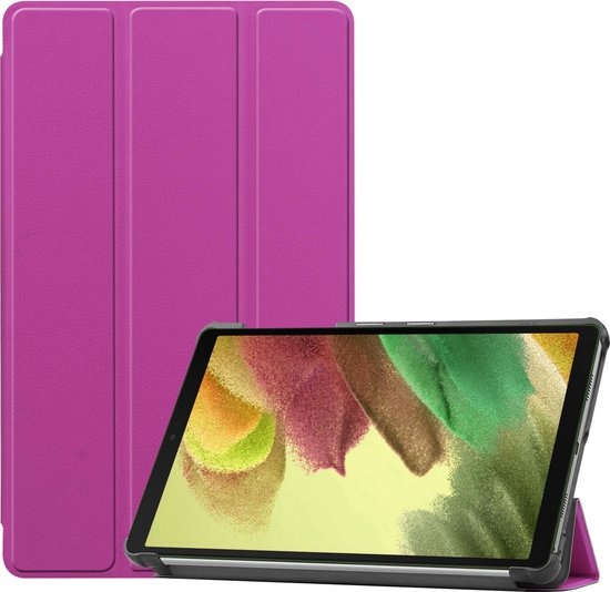 Nomfy Hoes Geschikt voor Samsung Galaxy Tab A7 Lite Hoes Tri-fold Tablet Hoesje Case - Hoesje Geschikt voor Samsung Tab A7 Lite Hoesje Hardcover Bookcase - Paars