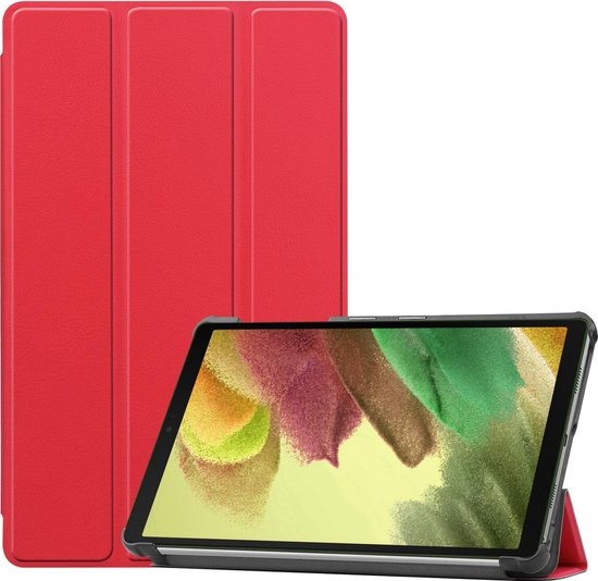 Nomfy Hoes Geschikt voor Samsung Galaxy Tab A7 Lite Hoes Tri-fold Tablet Hoesje Case - Hoesje Geschikt voor Samsung Tab A7 Lite Hoesje Hardcover Bookcase - Rood