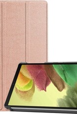 Nomfy Hoes Geschikt voor Samsung Galaxy Tab A7 Lite Hoes Tri-fold Tablet Hoesje Case - Hoesje Geschikt voor Samsung Tab A7 Lite Hoesje Hardcover Bookcase - Rosé goud