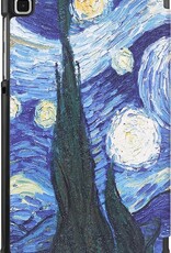 Nomfy Hoes Geschikt voor Samsung Galaxy Tab A7 Lite Hoes Tri-fold Tablet Hoesje Case - Hoesje Geschikt voor Samsung Tab A7 Lite Hoesje Hardcover Bookcase - Sterrenhemel
