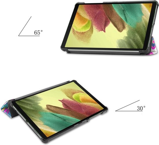 Nomfy Hoes Geschikt voor Samsung Galaxy Tab A7 Lite Hoes Tri-fold Tablet Hoesje Case - Hoesje Geschikt voor Samsung Tab A7 Lite Hoesje Hardcover Bookcase - Vlinders