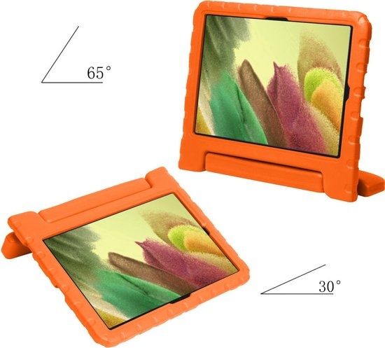Nomfy Hoes Geschikt voor Samsung Galaxy Tab A7 Lite Hoes Bumper Kindvriendelijk Kids Case Kinderhoes - Hoesje Geschikt voor Samsung Tab A7 Lite Hoesje Shockproof Cover Hoes - Oranje