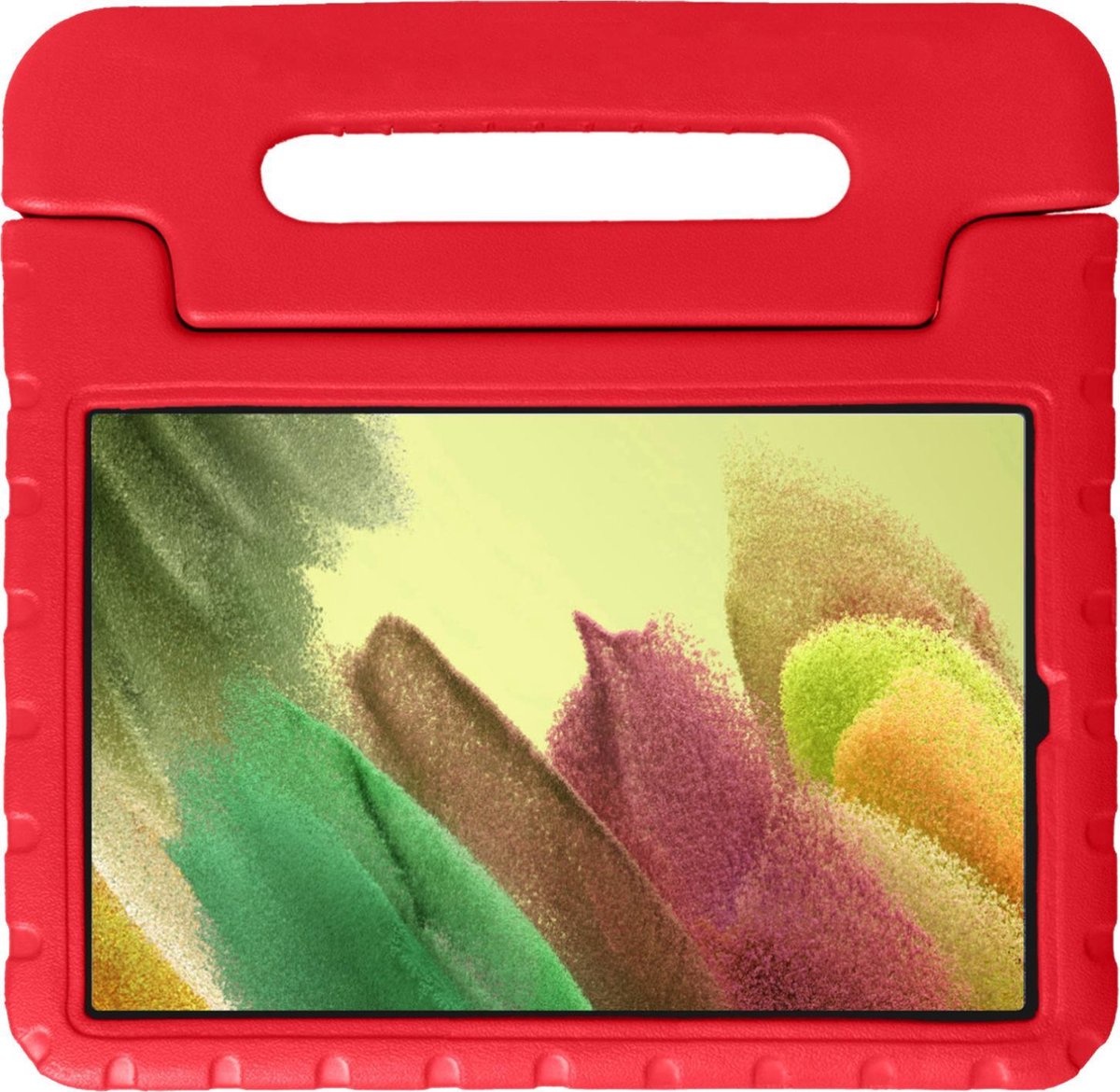 Nomfy Hoes Geschikt voor Samsung Galaxy Tab A7 Lite Hoes Bumper Kindvriendelijk Kids Case Kinderhoes - Hoesje Geschikt voor Samsung Tab A7 Lite Hoesje Shockproof Cover Hoes - Rood