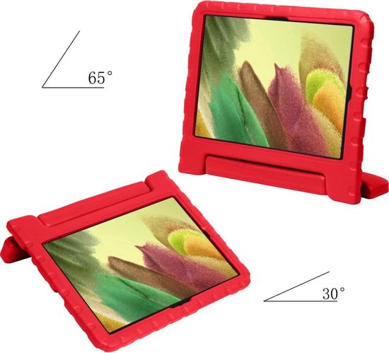 Nomfy Hoes Geschikt voor Samsung Galaxy Tab A7 Lite Hoes Bumper Kindvriendelijk Kids Case Kinderhoes - Hoesje Geschikt voor Samsung Tab A7 Lite Hoesje Shockproof Cover Hoes - Rood