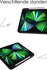 NoXx Hoesje Geschikt voor iPad Pro 2021 (11 inch) Hoesje Case Hard Cover Hoes Book Case Met Uitsparing Geschikt voor Apple Pencil - Rood