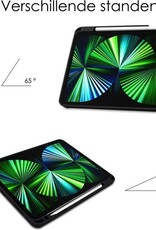 NoXx Hoesje Geschikt voor iPad Pro 2021 (11 inch) Hoesje Case Hard Cover Hoes Book Case Met Uitsparing Geschikt voor Apple Pencil - Grijs