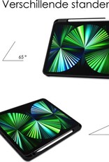 NoXx Hoesje Geschikt voor iPad Pro 2021 (11 inch) Hoesje Case Hard Cover Hoes Book Case Met Uitsparing Geschikt voor Apple Pencil - Donkergroen