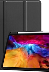Nomfy Hoes Geschikt voor iPad Pro 2021 (11 inch) Hoes Tri-fold Tablet Hoesje Case Met Uitsparing Geschikt voor Apple Pencil - Hoesje Geschikt voor iPad Pro 11 inch (2021) Hoesje Hardcover Bookcase - Zwart