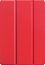 Nomfy Hoes Geschikt voor iPad Pro 2021 (11 inch) Hoes Tri-fold Tablet Hoesje Case Met Uitsparing Geschikt voor Apple Pencil - Hoesje Geschikt voor iPad Pro 11 inch (2021) Hoesje Hardcover Bookcase - Rood